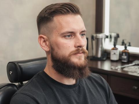 Shaped beard with natural blend